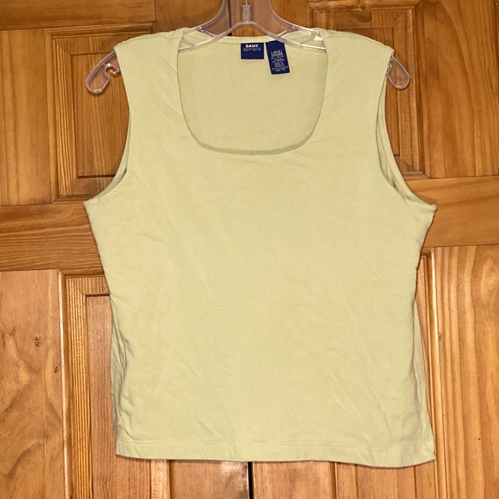 NWOT Basic Editions Vintage 90s Top Sleeveless Blouse Green Size L Large
